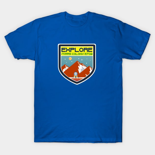 Mars Colony Badge T-Shirt by LittleBunnySunshine